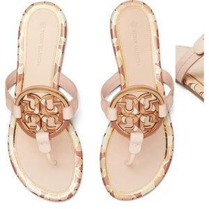 Tory Burch Miller Enamel Leather Thong Sandals
